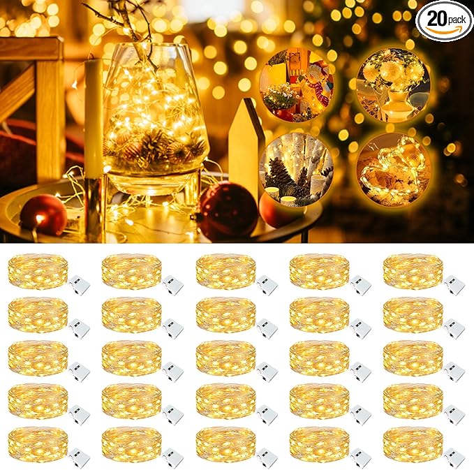 20 Pack Fairy Lights Battery Operated - 7ft 20 Led Twinkle Lights 3 Modes by Unknown