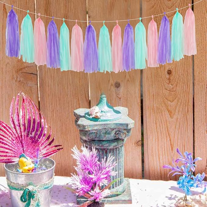 Pink-Purple Mint Mermaid Ocean-Themed Party-Decorations - Image 2