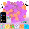 Smart Color Changing Halloween Lights, 33FT 66LED App Control RGB Globe String by LORRYTE