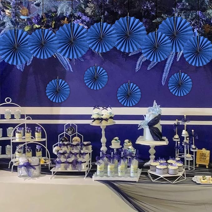 HQZ Blue Party Hanging Fans DIY Set - Image 3