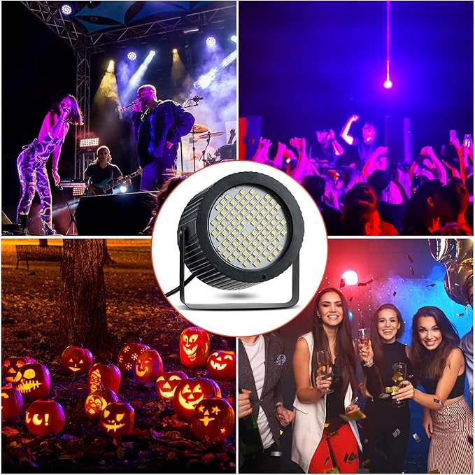 2 Pcs Bright White Strobe Light 88 LEDs Flash Party Lighting Speed and Sound - Image 6