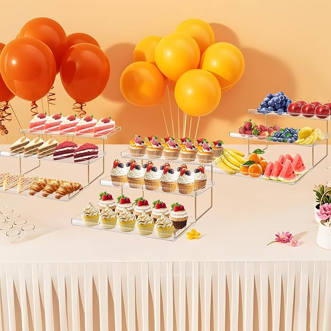3 Tier Serving Tray Set for Entertaining, Acrylic Wedding Dessert Table Display - Image 2