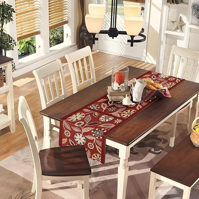 Snycler Table Runner Boho Table Runners Vintage Elegant Farmhouse Table Center - Image 2