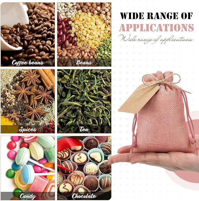 Woanger 100 Pcs Burlap Gift Bags - Image 4