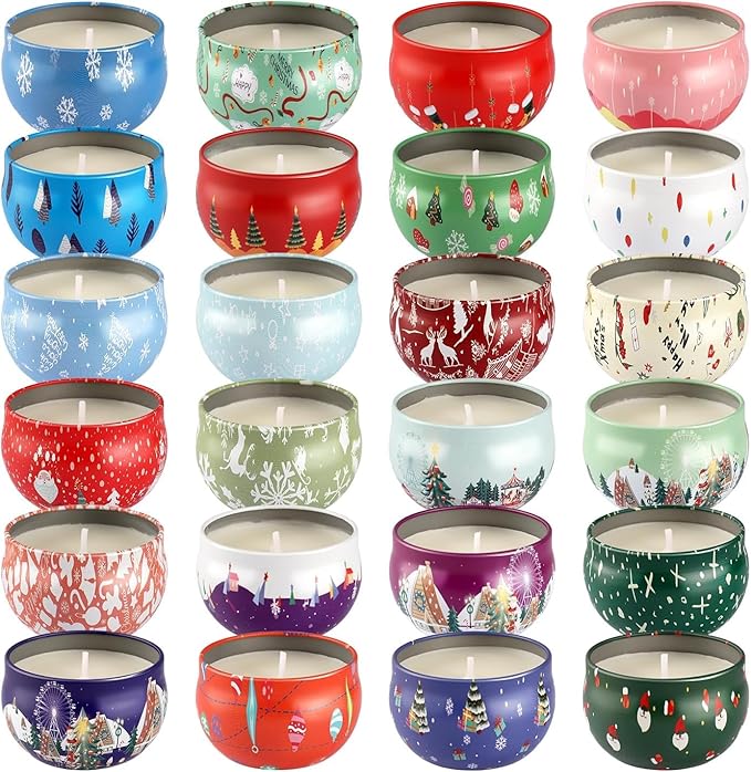 24 Pack Christmas Scented Candles Gift Set - Image 8