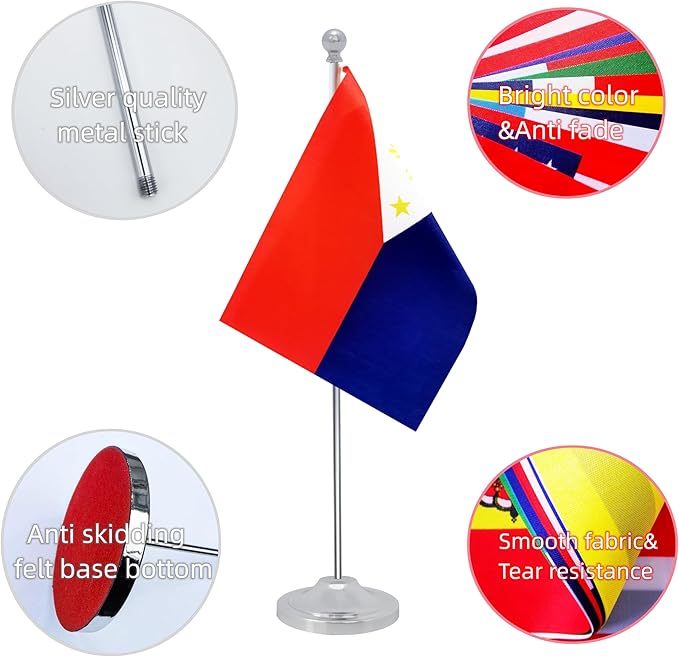 Philippines Desk Flag, Filipino Table Office Flag - Image 3