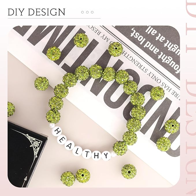 200pcs 10mm Olivine Rhinestone Beads - Image 4