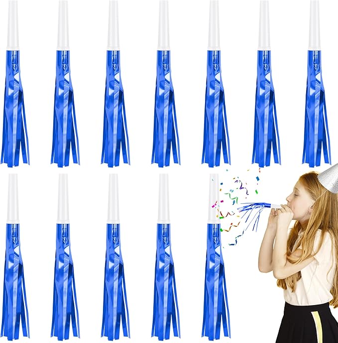 12 Pcs Glitter Noise Makers Metallic Fringed Party Blower by Twavang