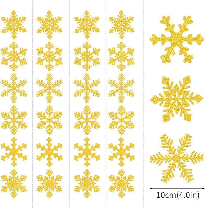 Gold Snowflake-Snow Christmas Party-Decorations Garland - Image 2
