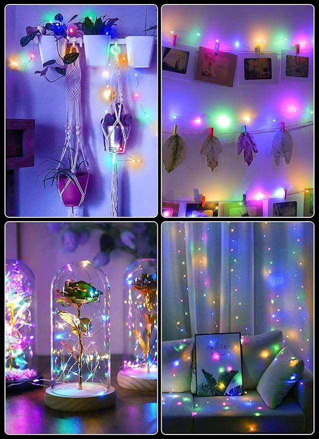 33Ft 100LED Outdoor String Lights, Fairy Lights Battery Operated - Image 5