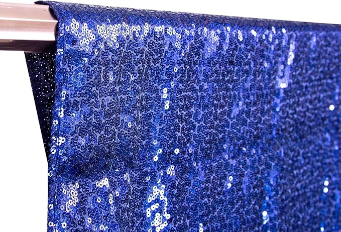 Juya Delight Navy Blue Sequin Backdrop Curtain 6FT X 6FT Glitter Shimmer Photo - Image 3