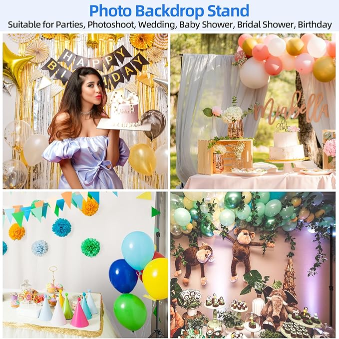Hemmotop Photo Backdrop Stand, 10x7 ft Background Stand - Image 4