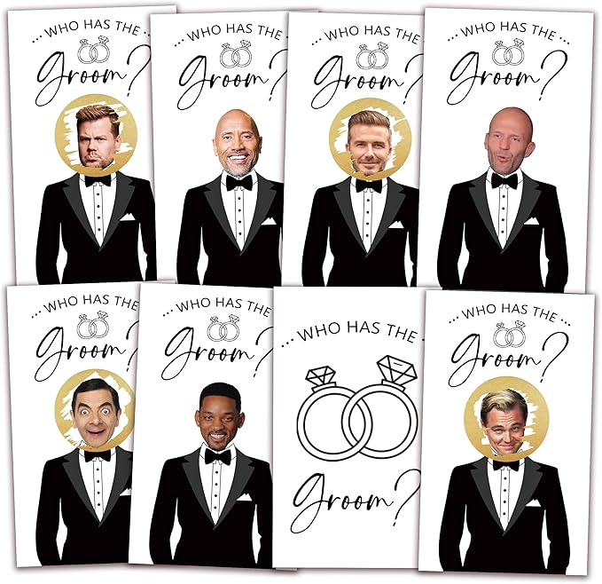 Who Has The Groom Bridal Shower Games, 3.5"x 2.1" Bachelorette Party Favor Decor by AWSICE