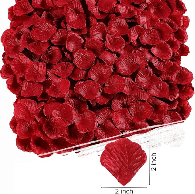 1000 Pcs Red Rose Petals Artificial Silk Flower Petals Romantic Decorations - Image 7