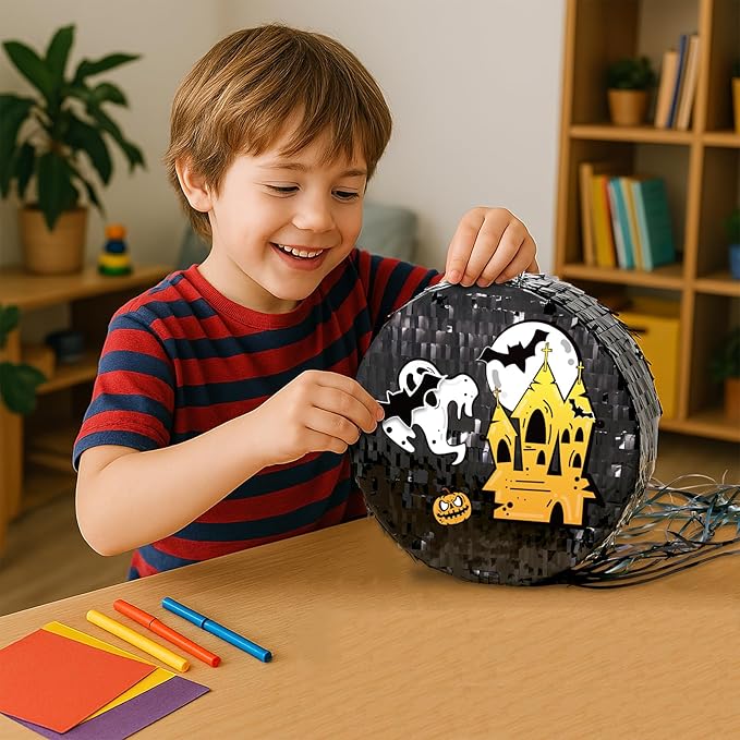 WERNNSAI Black Round Pinata for DIY - Image 2
