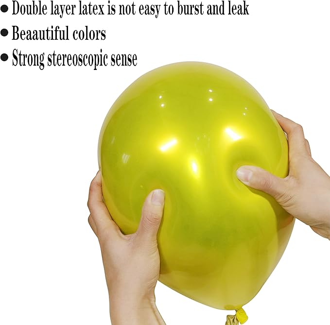 Metallic Yellow Balloong 50pcs 12 inch metallic chrome yellow balloons - Image 3