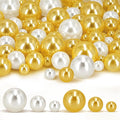180PCS Cream Gold Beads for Centerpieces Vases, No Hole Polished Pearl Makeup by Cusmation