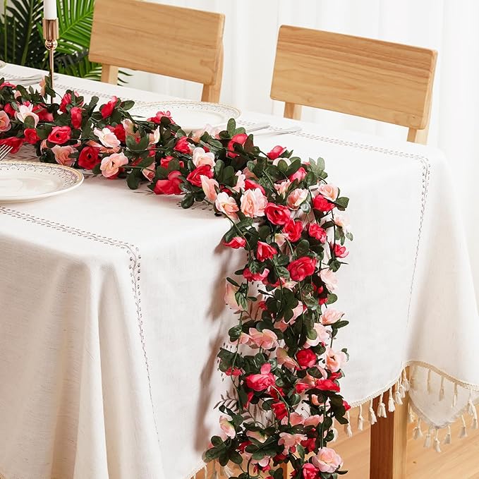 2 Pcs 16.5 Ft Flower Garland Rose Vines, Flower Vine by CHICNOOK