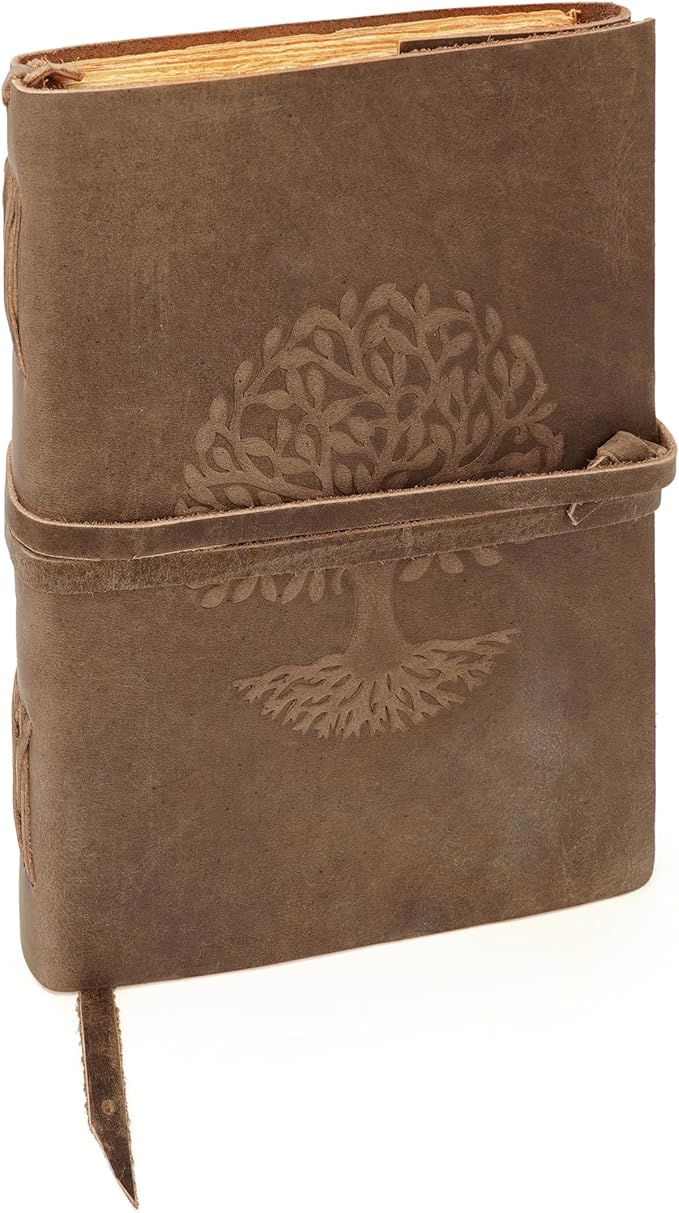 LUXEORIA Tree Of Life Leather Journal by Luxeoria