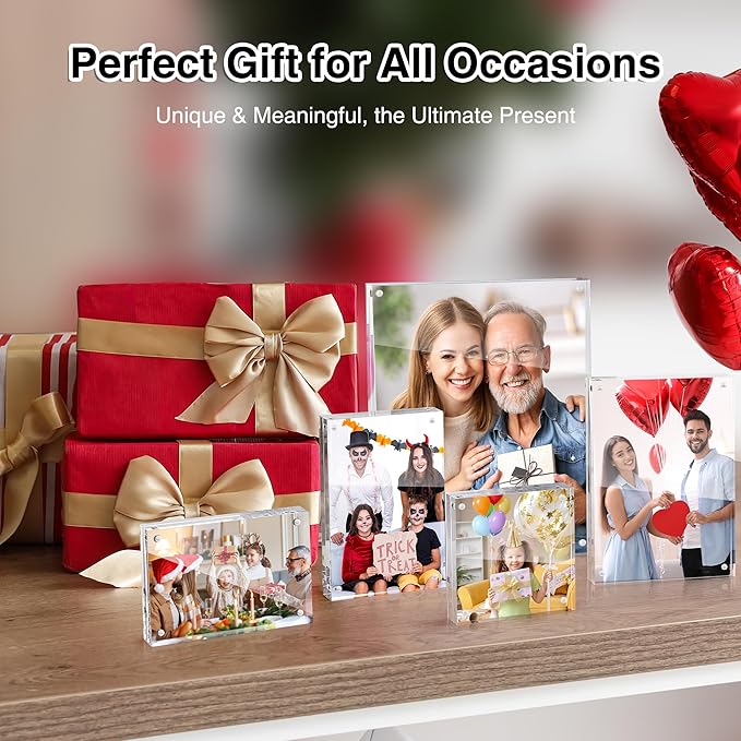 HOUSE DAY Acrylic Picture Frames 4x6, 2 Pack Magnetic 4 x 6 Picture Frame - Image 9