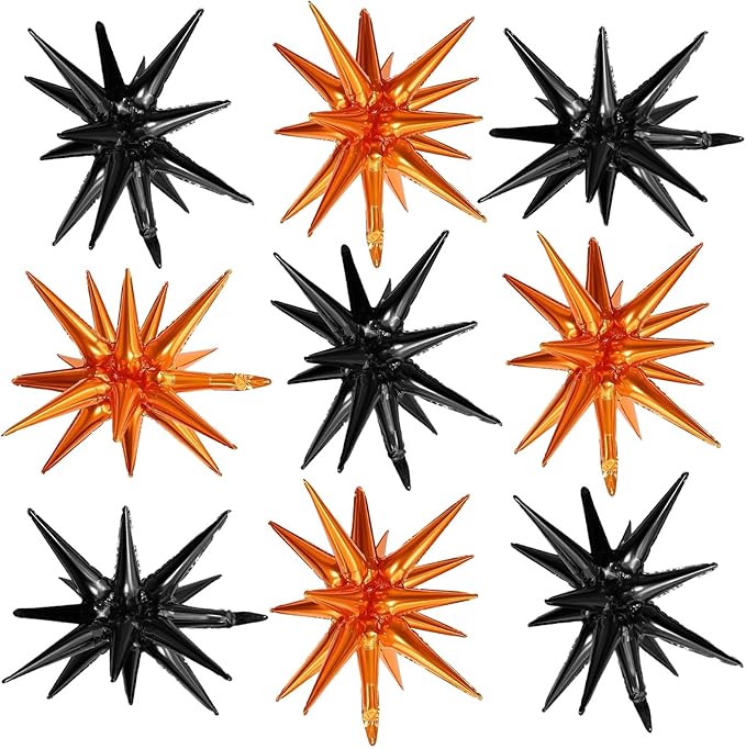 Black Orange Star Balloons by Adorely