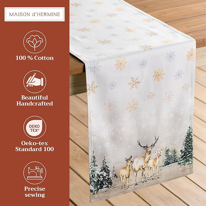 Maison d' Hermine Table Runner 100% Cotton Double Layer Table Runners 72 inches - Image 2