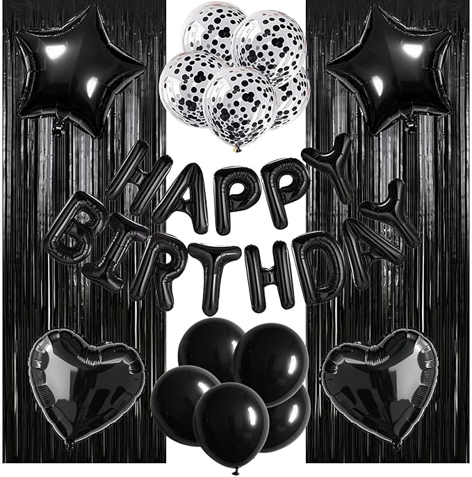 29 Pcs Black Birthday Party Decorations by WEIKA