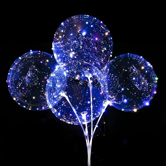 12 Pack Big Light Up BOBO Led Balloons by ComboJoy