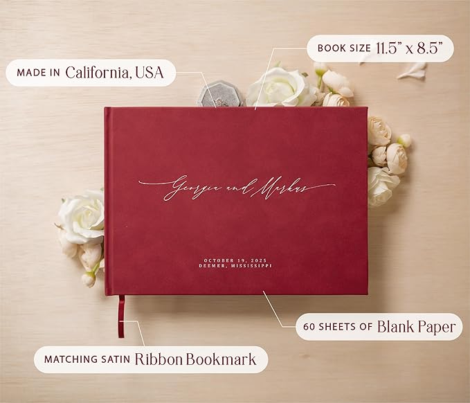 MUUJEE Personalized Guestbook in Red - Image 3