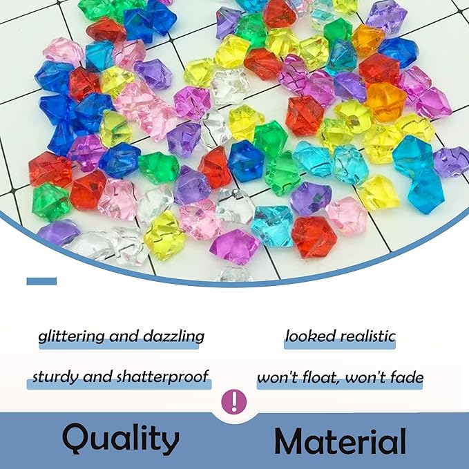 Fake Crushed Ice Cubes 1000pcs Multicolor Acrylic Crystal Rocks Multi Colored - Image 3