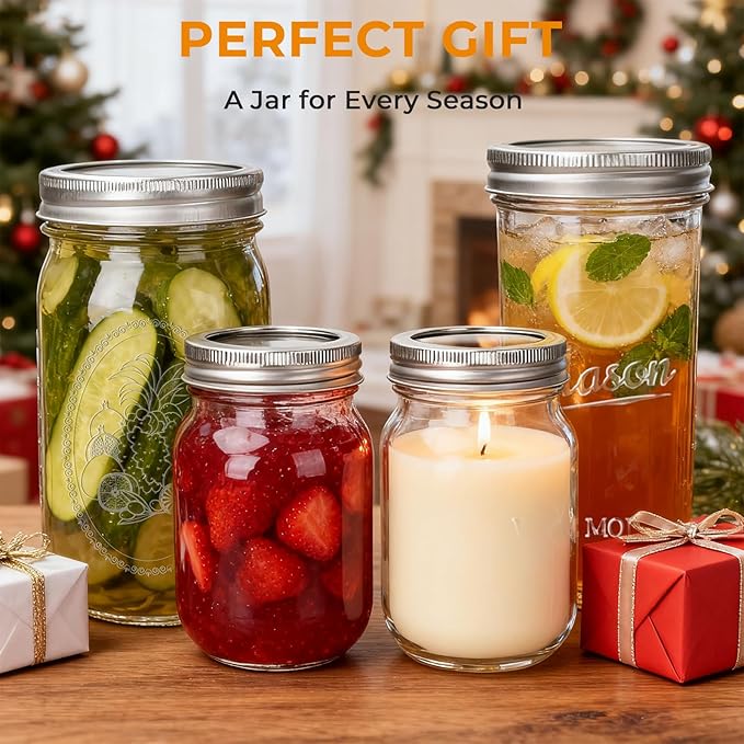 CycleMore Mason Jars Bundle, 12 Pack J Canning Jars - Image 7