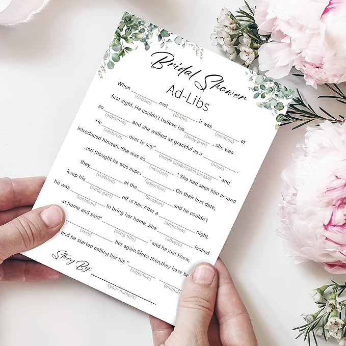 Eucalyptus Bridal Shower Game Cards - Image 3