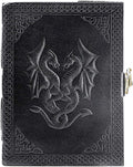 Handmade Leather Double Dragon Journal/Writing Notebook Diary/Bound Daily by KomalsPassionLeather