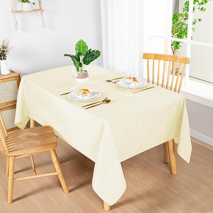 Hiasan 2 Pack Faux Linen Rectangle Tablecloth - Image 2