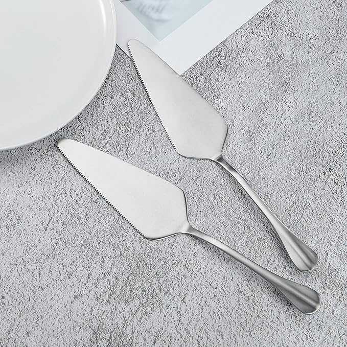 Pie Server Stainless Steel, HOFTEN Cake Pie Pastry Server Set of 5, - Image 2