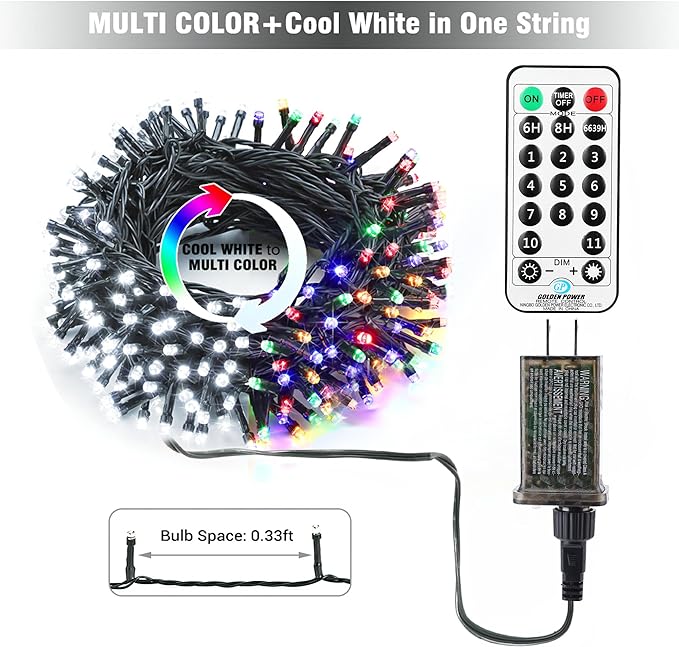 BrizLabs Color Changing Christmas Lights, 180ft 500 LED - Image 7