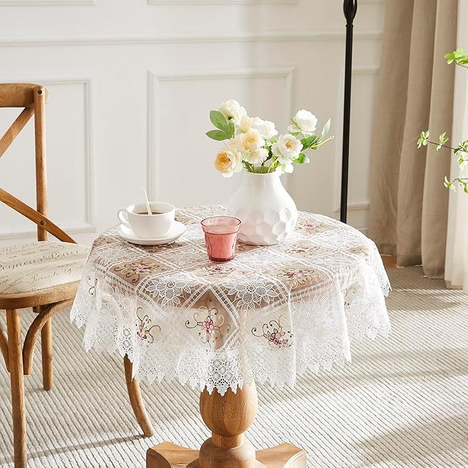 Warm Home Designs 36 Inch Round Tablecloth. Use Small White Tablecloth as by WarmHomeDesigns