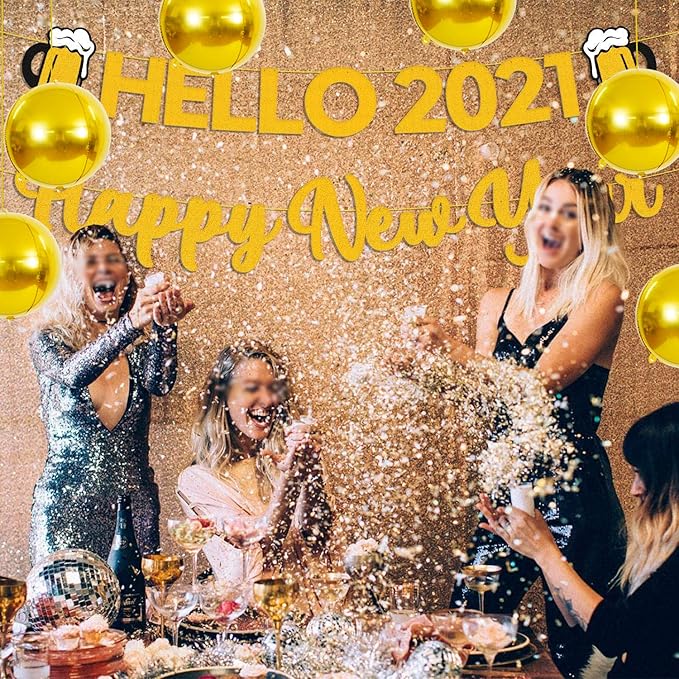 10 pcs Gold 4D balloon, 10 inch Foil Mylar Sphere Balloon - Image 4