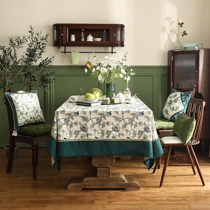 patdrea Designer Green Linen Table Cloth - Image 7