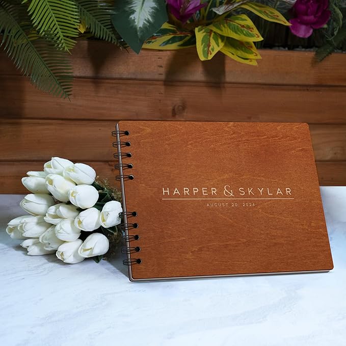 Personalized Wood Wedding Guest Book - Image 8