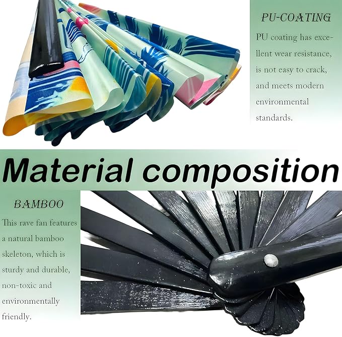Large Folding Rave Fan Boots On The Ground Hand Fan Clacking Fans - Image 3