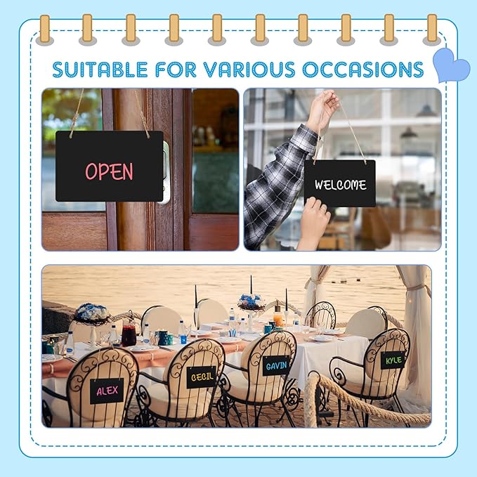 12 Pcs 4 x 6 Acrylic Chalkboard Hanging Sign - Image 7