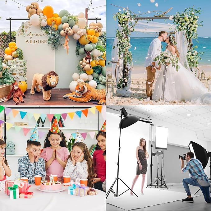 Pipe and Drape Backdrop Stand Kit, 6.5ft x 10ft Adjustable Photo Background - Image 5