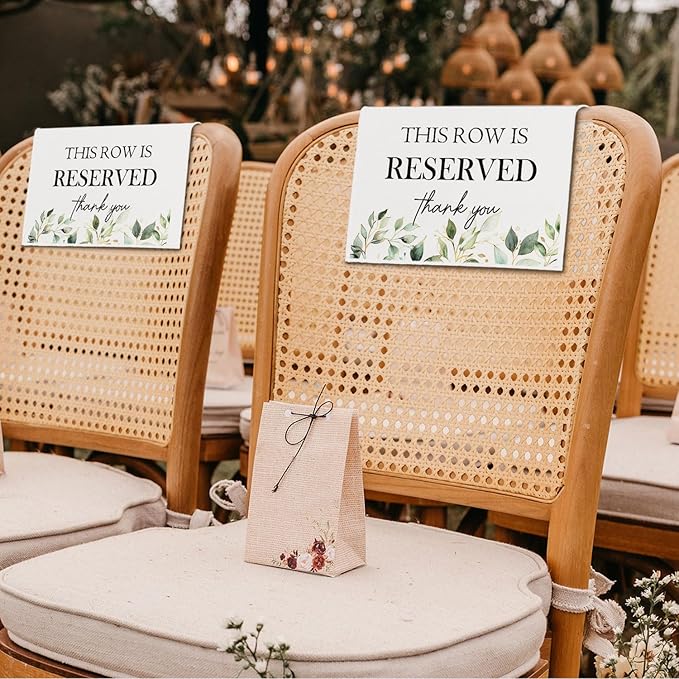 Reserved Seating Chair Signs, This Row Is Reserved Pew Cloths Seating - Image 5