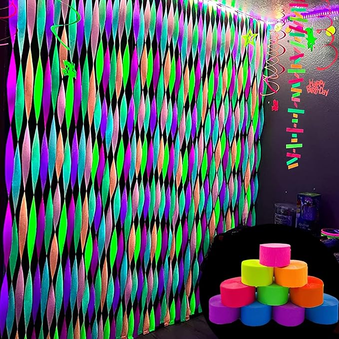 888 Feet Neon Glow Streamer Decorations - Image 5