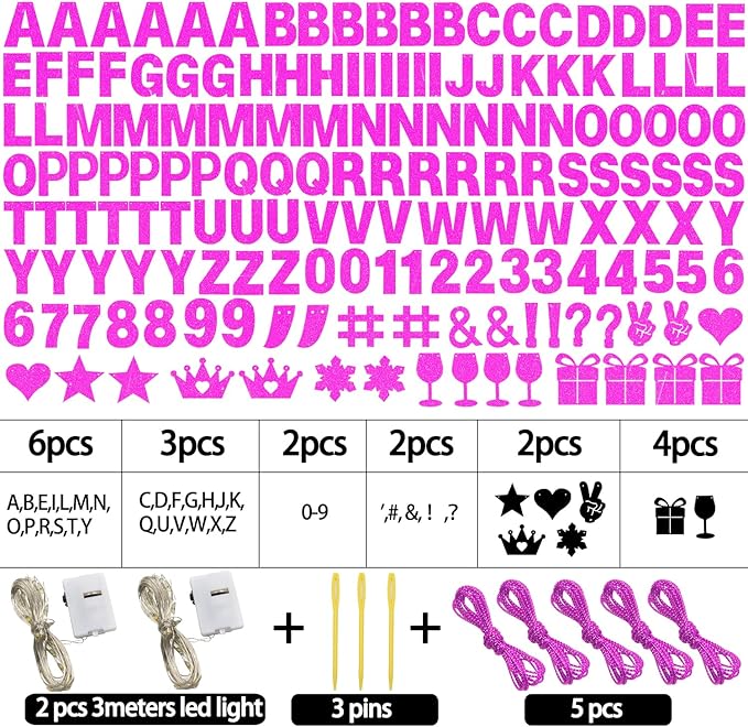 175Pcs DIY Glitter Customizable Banner Kit Custom Banner DIY Happy Birthday - Image 3