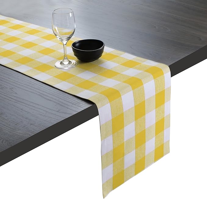 Native Fab Table Runner Buffalo Check Plaid 100% Cotton by NativeFab