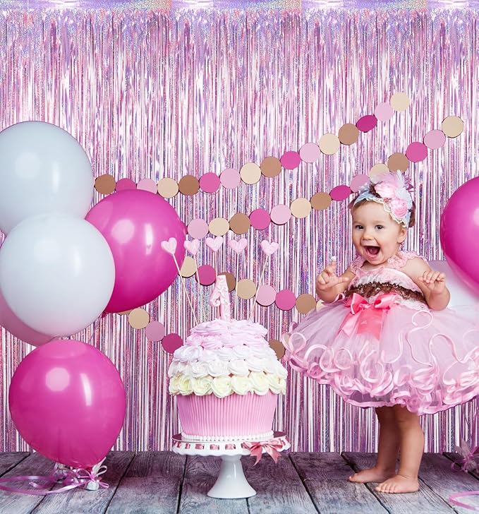 GOER 3.2 ft x 8.2 ft Metallic Tinsel Foil Fringe Curtains Party Photo Backdrop - Image 5