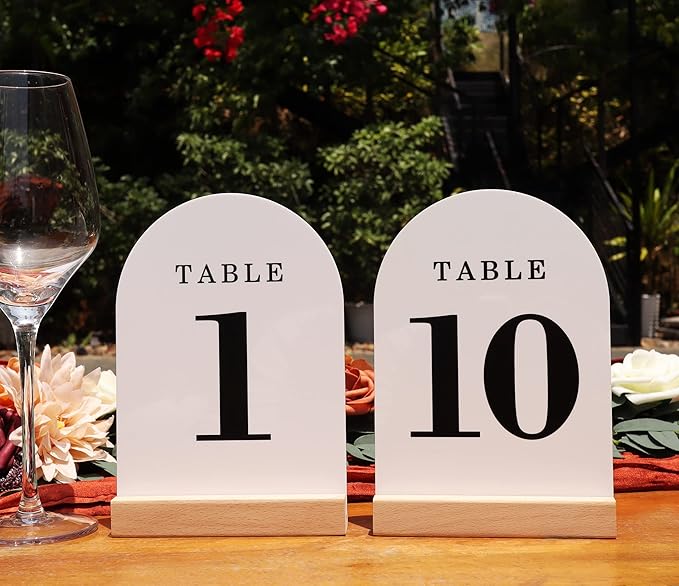 Wedding Table Numbers 1-10, Acrylic Arch Signs by ORGANTEAM