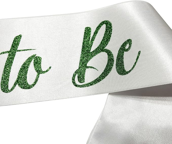 White with Green Letters Bride to Be Sash, Bride Sash Bachelorette Party Bridal - Image 5